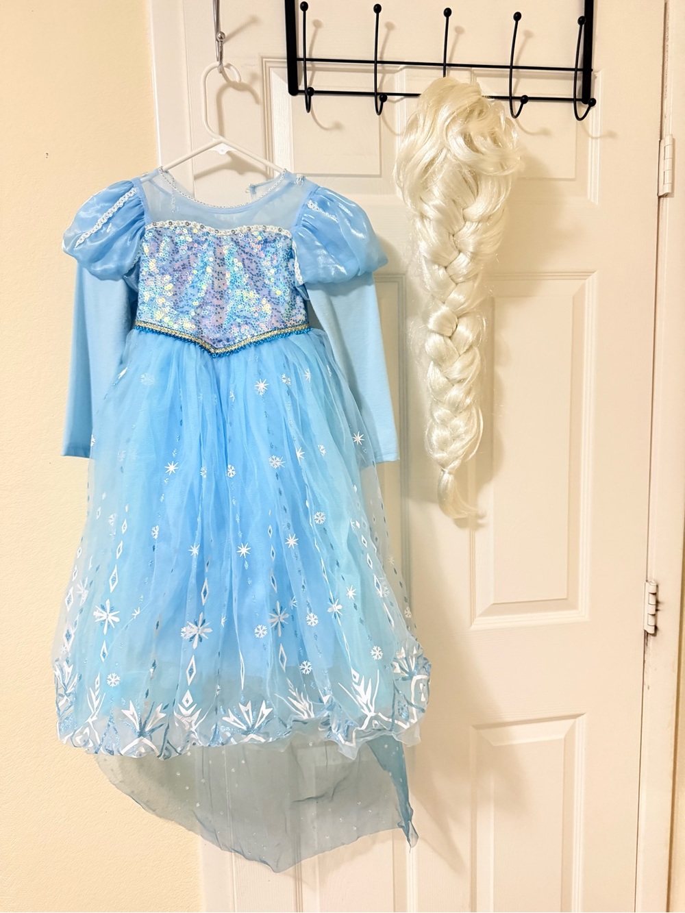 Light Blue Sequin & Tulle Princess Costume with Blonde Braid